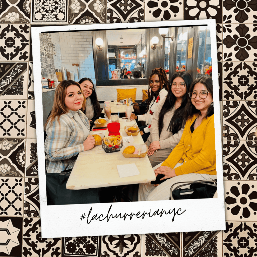 Friends in La Churreria NYC enjoying them meals