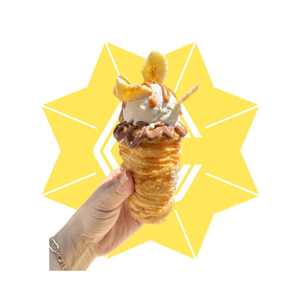 banana ice cream cone