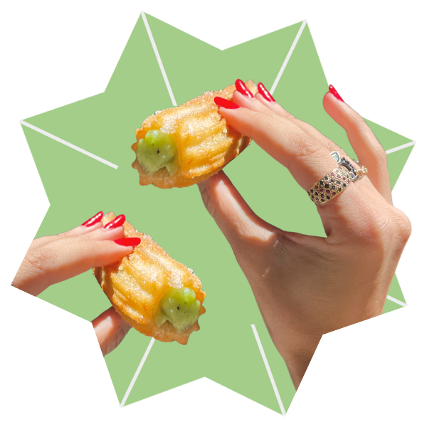 Visual highlight of September’s churro special Stuffed churro with pistachio cream – NYC monthly churro special