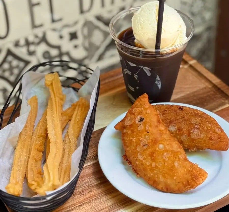 empanadas, churros adn coffee